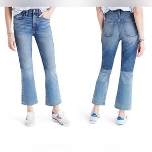 Madewell Retro Crop Bootcut Jeans Two-Tone Edition (Jenkins) Size 31 Retail $145